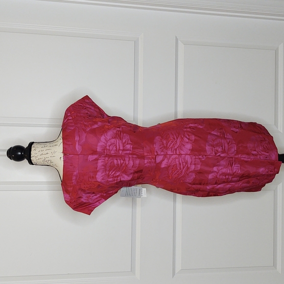 $228 Helene Berman Made in England Size 8 Red & Fuchsia Party Dress 🎉 💃 - Picture 5 of 7